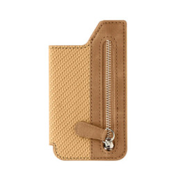 Avizar Portefeuille Adhésif 5 compartiments et Rangement extérieur zippé Finition carbone Doré
