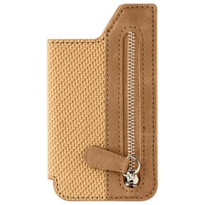 Avizar Portefeuille Adhésif 5 compartiments et Rangement extérieur zippé Finition carbone Doré