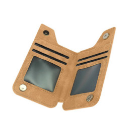Avizar Portefeuille Adhésif 5 compartiments et Rangement extérieur zippé Finition carbone Doré
