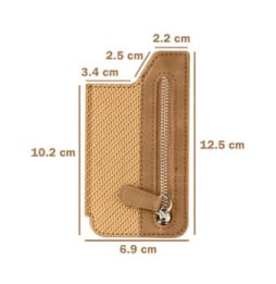 Avizar Portefeuille Adhésif 5 compartiments et Rangement extérieur zippé Finition carbone Doré