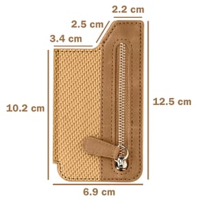 Avizar Portefeuille Adhésif 5 compartiments et Rangement extérieur zippé Finition carbone Doré — image 3