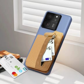Avizar Portefeuille Adhésif 5 compartiments et Rangement extérieur zippé Finition carbone Doré — image 5