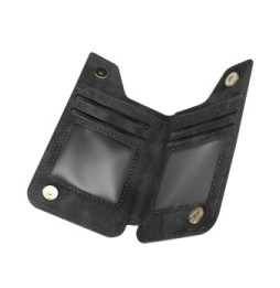 Avizar Portefeuille Adhésif 5 compartiments et Rangement extérieur zippé Finition carbone Noir