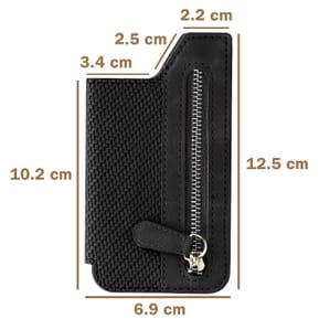 Avizar Portefeuille Adhésif 5 compartiments et Rangement extérieur zippé Finition carbone Noir — image 3