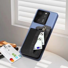 Avizar Portefeuille Adhésif 5 compartiments et Rangement extérieur zippé Finition carbone Noir — image 5