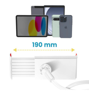 Avizar Support Bureau pour Smartphone et Tablette Rotatif Bras Flexible Blanc