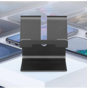 Avizar Support Bureau pour Smartphone Patins Antidérapants Aluminium Noir
