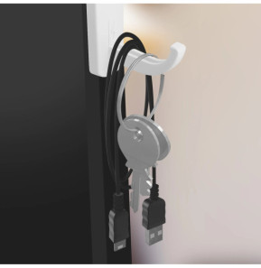 Avizar Support de Casque pour Écran d'Ordinateur et Bureau Adhésif Solide 3M Blanc