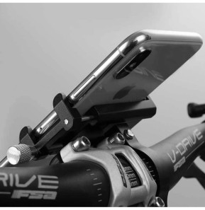 Avizar Support Vélo Smartphone 55 à 100mm de largeur Fixation Guidon Acier G-81 Noir