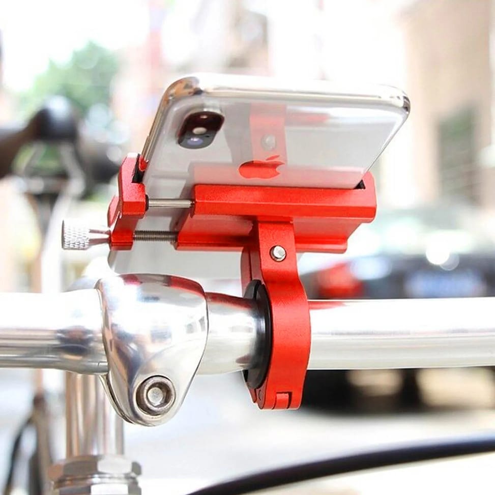 Avizar Support Vélo Smartphone 55 à 100mm de largeur Fixation Guidon Acier G-81 Rouge — image 3