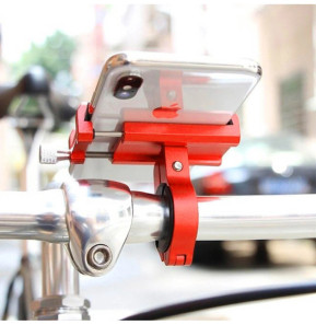 Avizar Support Vélo Smartphone 55 à 100mm de largeur Fixation Guidon Acier G-81 Rouge