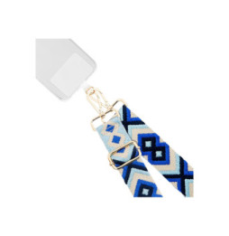 BigBen Bandoulière pour Téléphone Universelle Lanière Motif Brésilienne Bleu