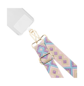 BigBen Bandoulière pour Téléphone Universelle Lanière Motif Brésilienne Violet