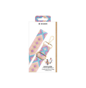 BigBen Bandoulière pour Téléphone Universelle Lanière Motif Brésilienne Violet