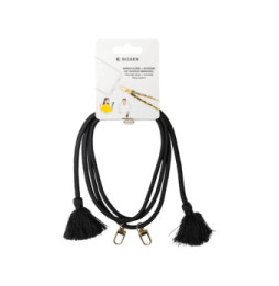 BigBen Connected Bandoulière Smartphone Universelle avec Pompons Noir