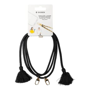 BigBen Connected Bandoulière Smartphone Universelle avec Pompons Noir