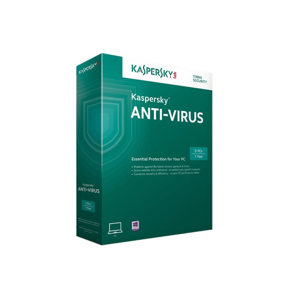 Kaspersky Antivirus 2015 1 an / 3 postes
