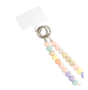 BigBen Connected Bandoulière Smartphone Universelle en Perles Cœur Multicolore