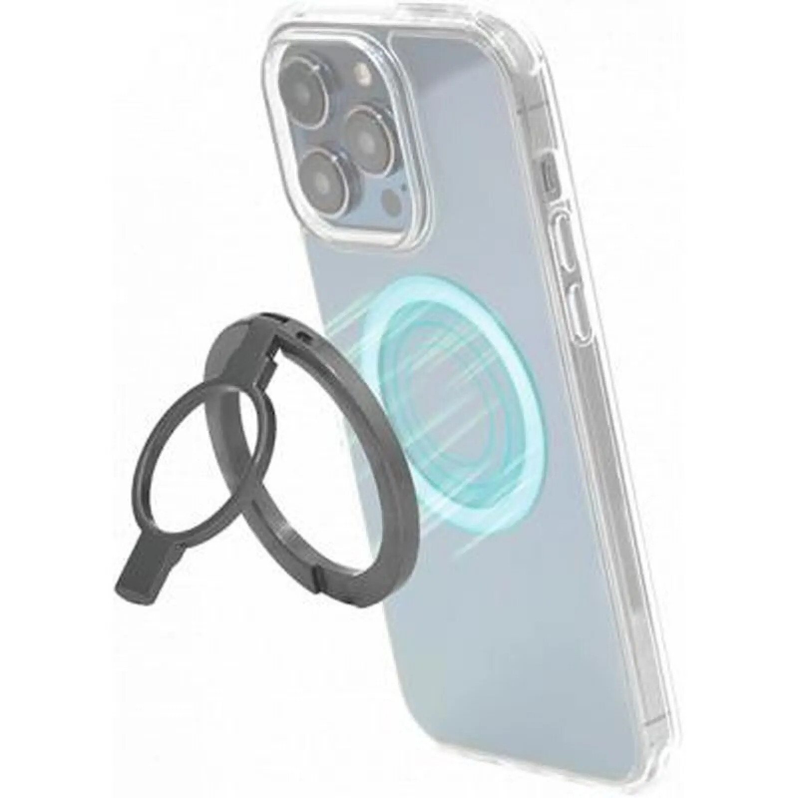 Pour iPhone 15 Etui de téléphone avec support magnétique à anneau rotatif (Bleu