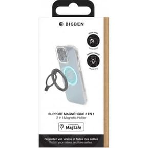 BigBen Connected Support Bague Magnétique Stand Grip Compatible MagSafe Gris — image 2