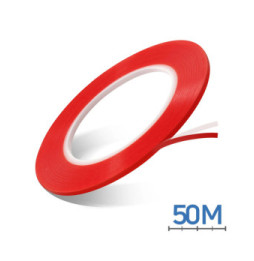 Clappio Adhésif réparation double-face 50m Adhésion forte Largeur 2mm Transparent