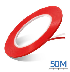 Clappio Adhésif réparation double-face 50m Adhésion forte Largeur 2mm Transparent