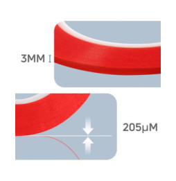 Clappio Adhésif réparation double-face 50m Adhésion forte Largeur 3mm Transparent