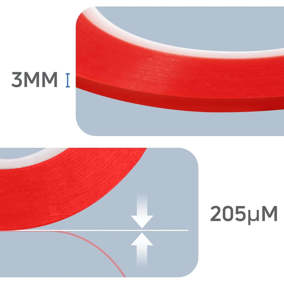 Clappio Adhésif réparation double-face 50m Adhésion forte Largeur 3mm Transparent — image 3