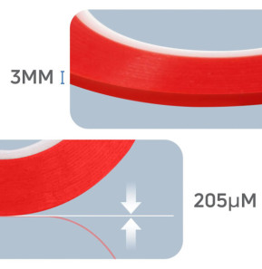 Clappio Adhésif réparation double-face 50m Adhésion forte Largeur 3mm Transparent