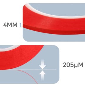 Clappio Adhésif réparation double-face 50m Adhésion forte Largeur 4mm Transparent