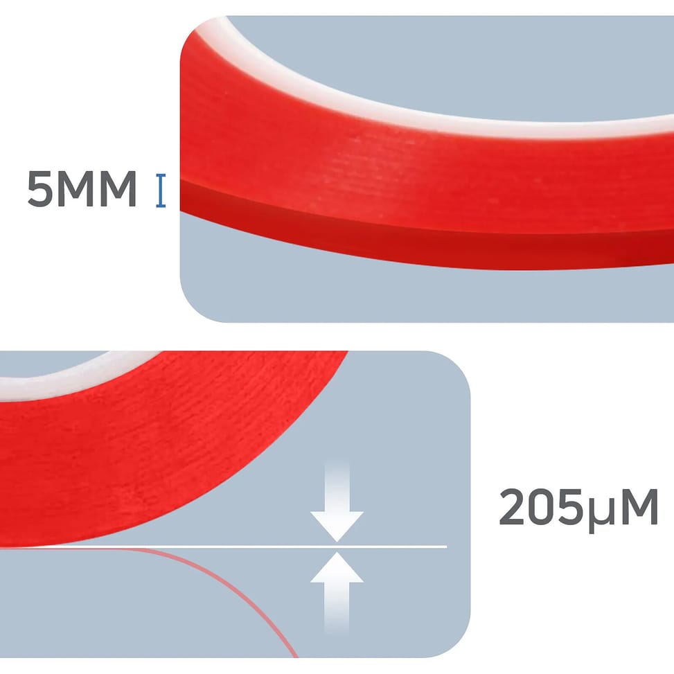 Clappio Adhésif réparation double-face 50m Adhésion forte Largeur 5mm Transparent — image 3