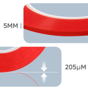 Clappio Adhésif réparation double-face 50m Adhésion forte Largeur 5mm Transparent