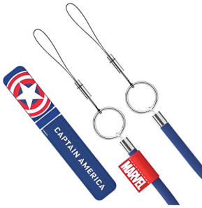 Disney Pack pour Coque Samsung Tour de Cou et Béquille Marvel Bleu