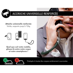 Force Case Bandoulière pour Smartphone Universel avec Système de Fixation Kaki — image 2
