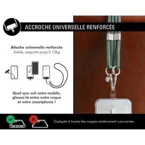 Force Case Bandoulière pour Smartphone Universel Double Accroche avec Système de Fixation Vert — image 2
