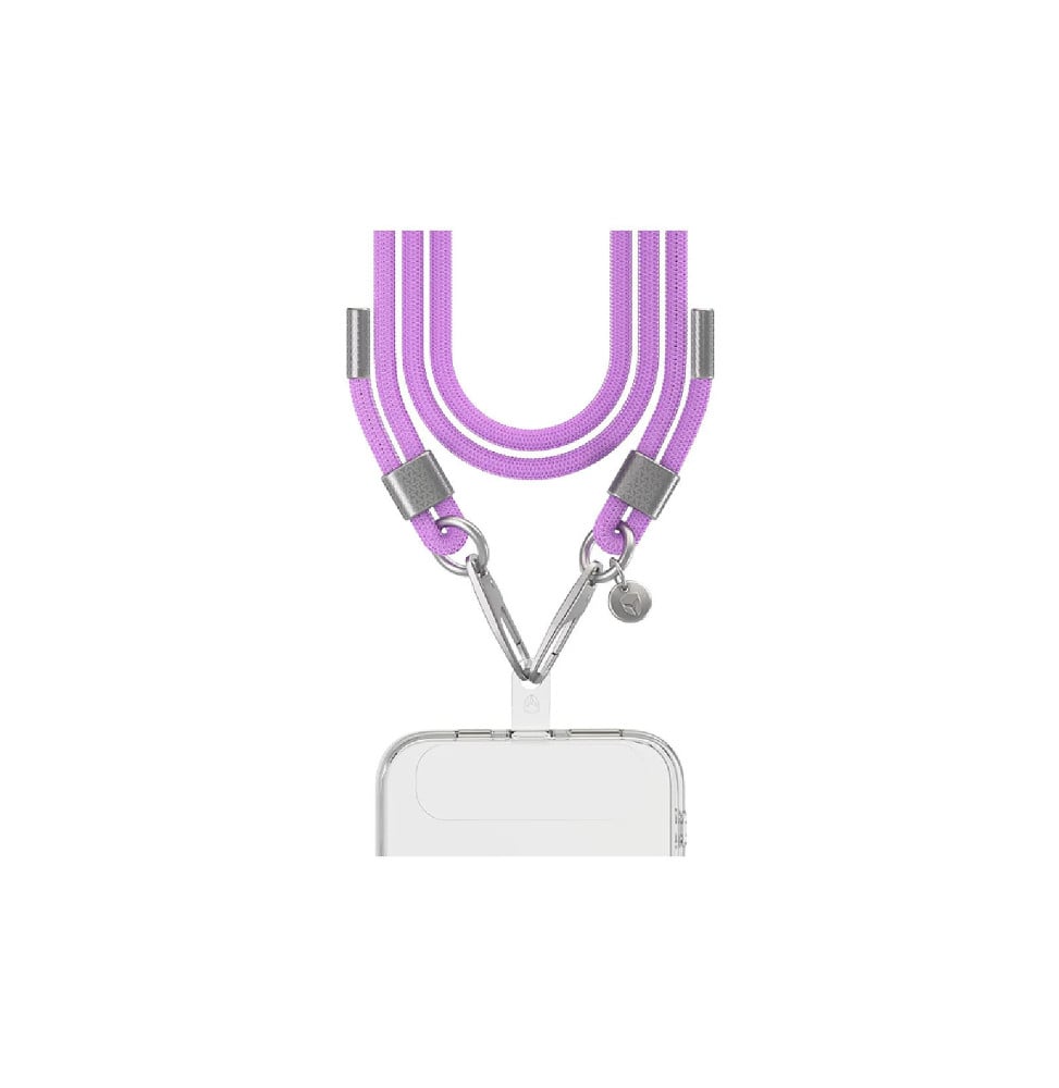 Force Case Bandoulière pour Smartphone Universel Double Accroche avec Système de Fixation Violet