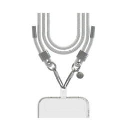 Force Case Bandoulière Téléphone Universelle Paillettes avec Mousqueton Argent
