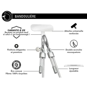 Force Case Bandoulière Téléphone Universelle Paillettes avec Mousqueton Argent — image 2