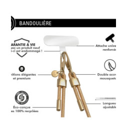 Force Case Bandoulière Téléphone Universelle Paillettes avec Mousqueton Dorée