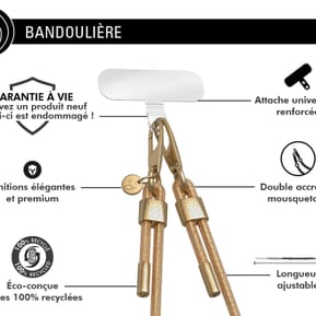 Force Case Bandoulière Téléphone Universelle Paillettes avec Mousqueton Dorée — image 2