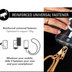 Force Case Bandoulière Téléphone Universelle Paillettes avec Mousqueton Dorée — image 4