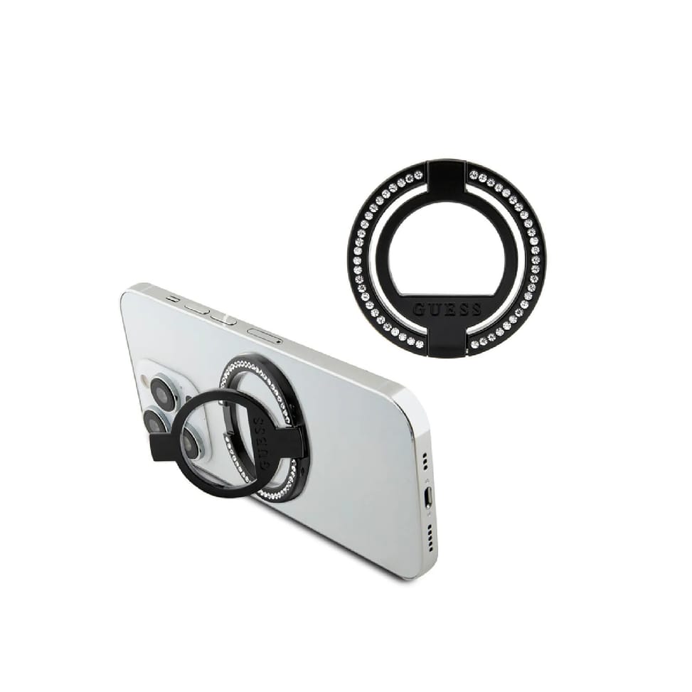 Guess Anneau de Support Magsafe 360° Orné de Strass Noir — image 2