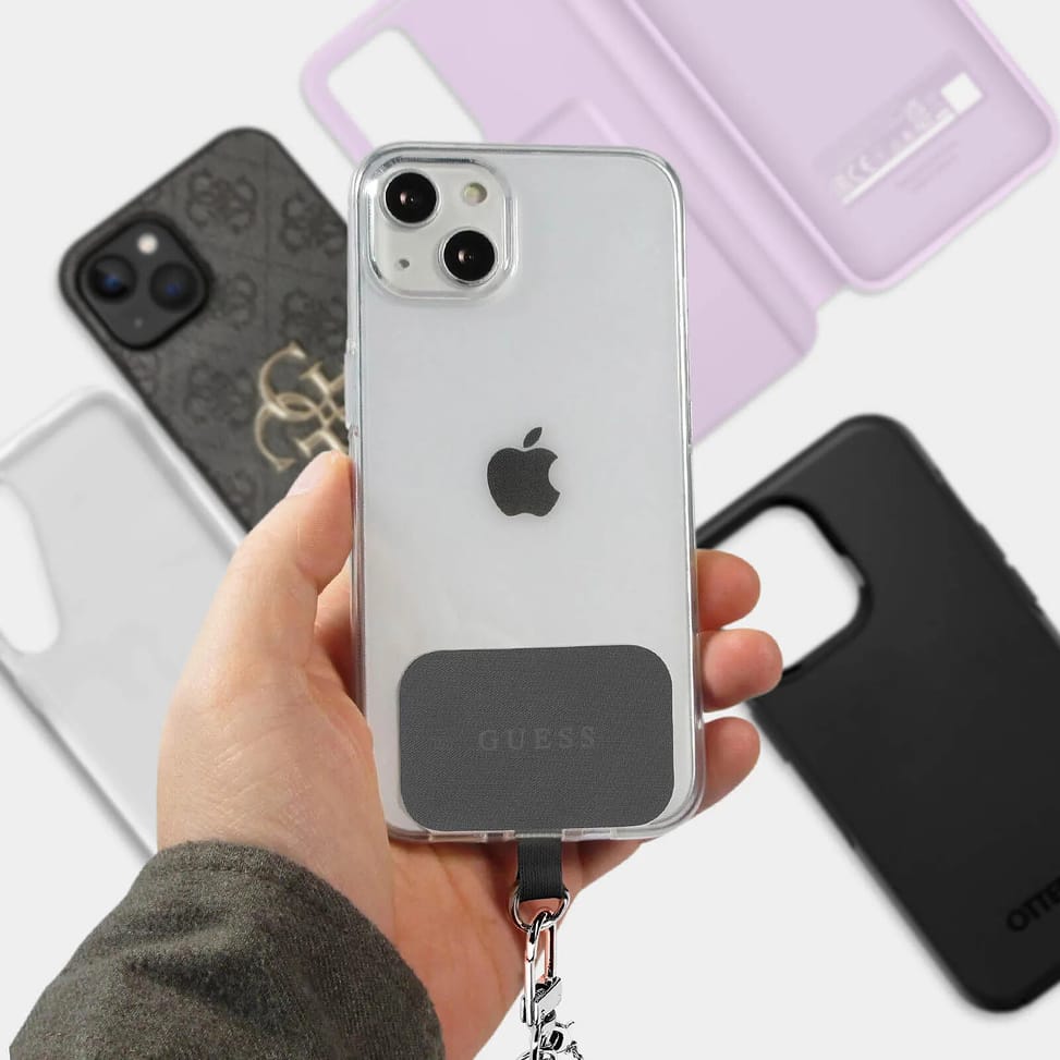 Guess Cordon Bandoulière Smartphone Longueur 150cm avec Accroche Argent et Noir — image 4