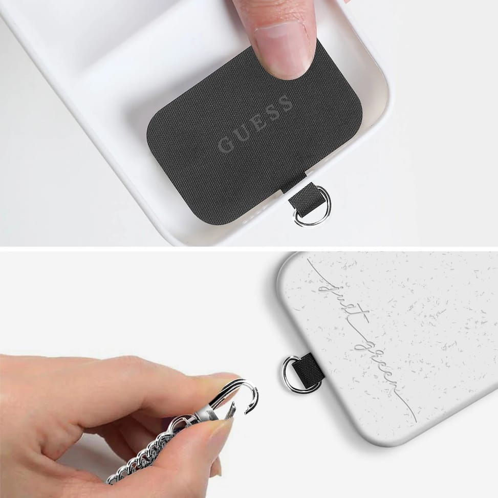 Guess Cordon Bandoulière Smartphone Longueur 150cm avec Accroche Argent et Noir — image 5