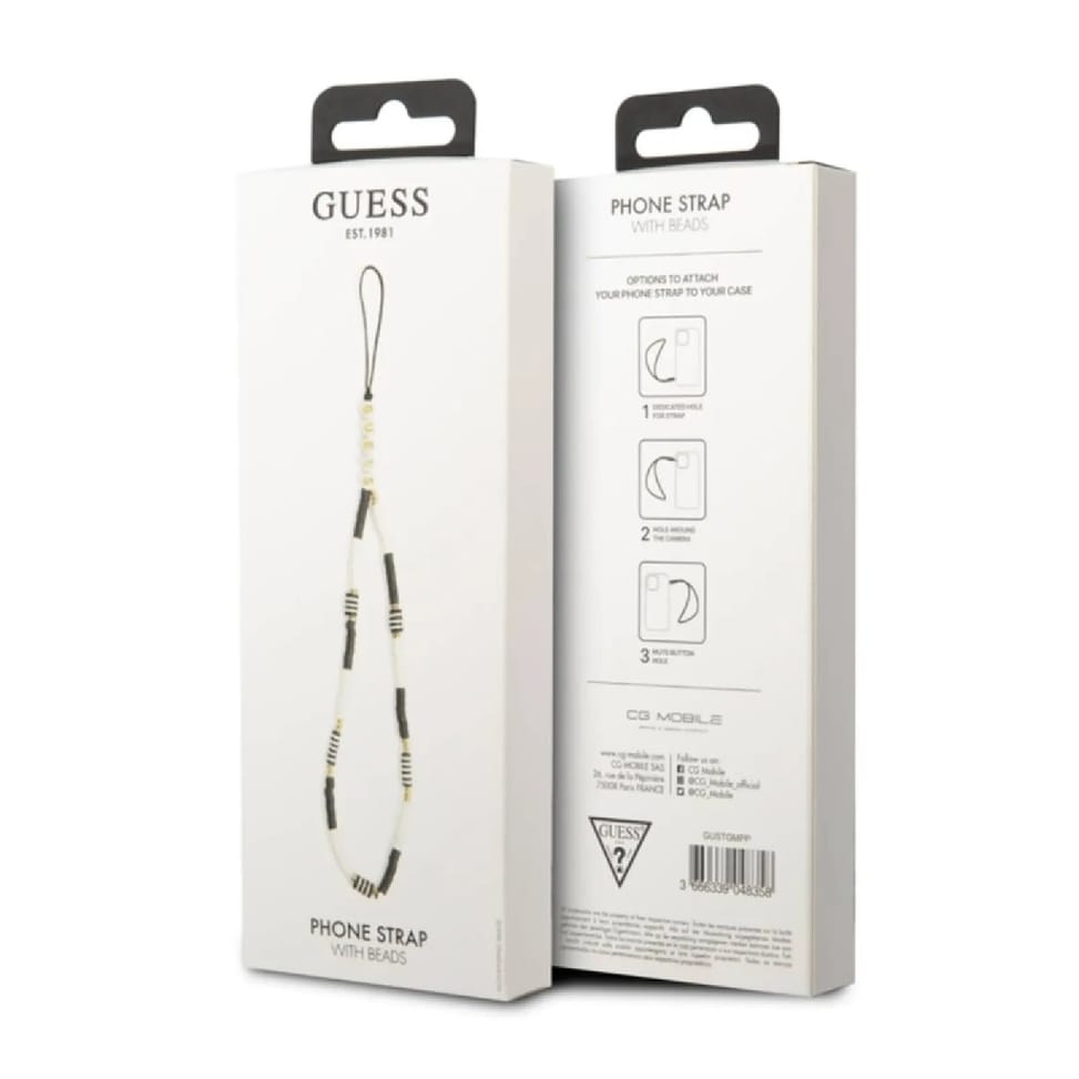 Guess Cordon de Téléphone Universel Blanc / Noir — image 3