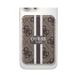 Guess Porte-cartes MagSafe élégant avec Fixation magnétique sécurisée Marron