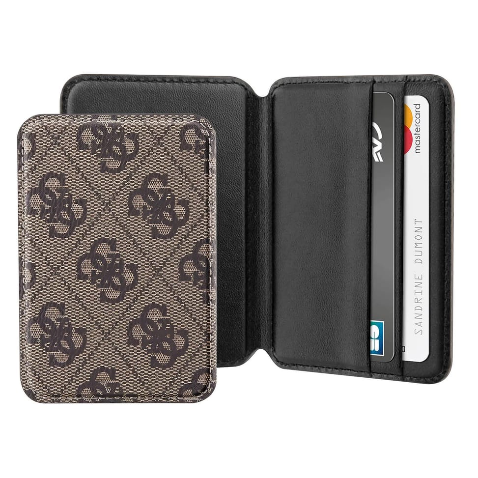 Guess Porte-cartes MagSafe élégant avec Fixation magnétique sécurisée Marron — image 2