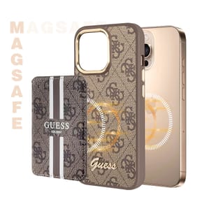 Guess Porte-cartes MagSafe élégant avec Fixation magnétique sécurisée Marron — image 3