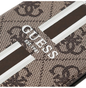 Guess Porte-cartes MagSafe élégant avec Fixation magnétique sécurisée Marron