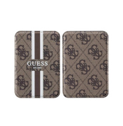 Guess Porte-cartes MagSafe élégant avec Fixation magnétique sécurisée Marron